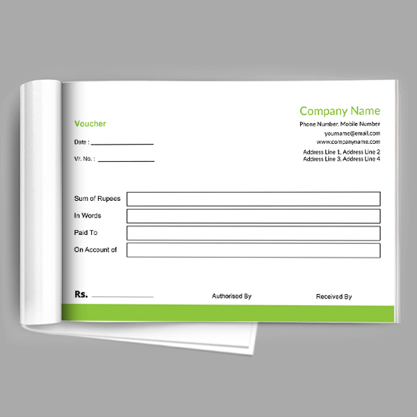 Custom Parrot Green Voucher Book