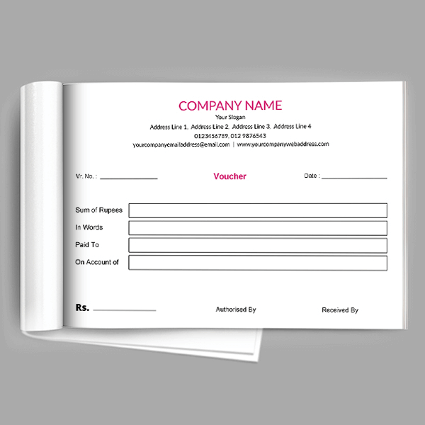 Custom Premium Pink Voucher Book