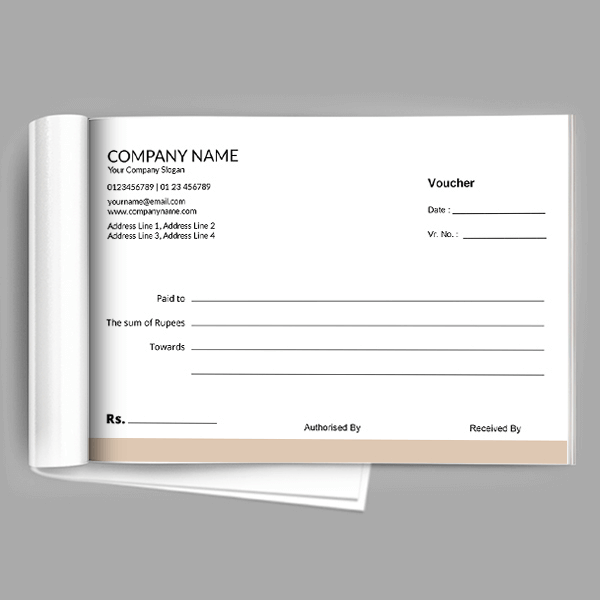 Custom Contractor Voucher Book