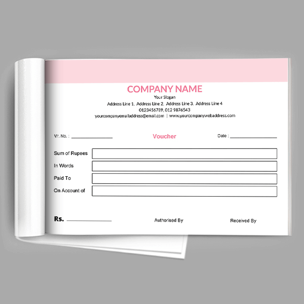 Custom Light Pink Voucher Book