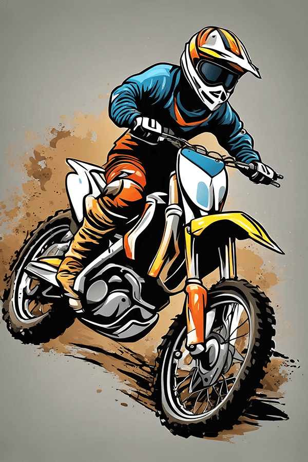 Extreme dirt bike cartoon vector illustration biker