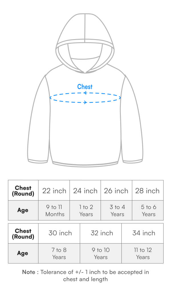 Hoodies Size Chart