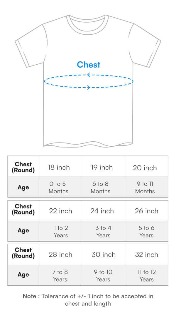 Kids T-Shirts Size Chart