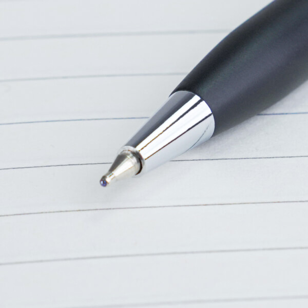 Twist Action Black And Chrome Metal Body Ball Point Pen