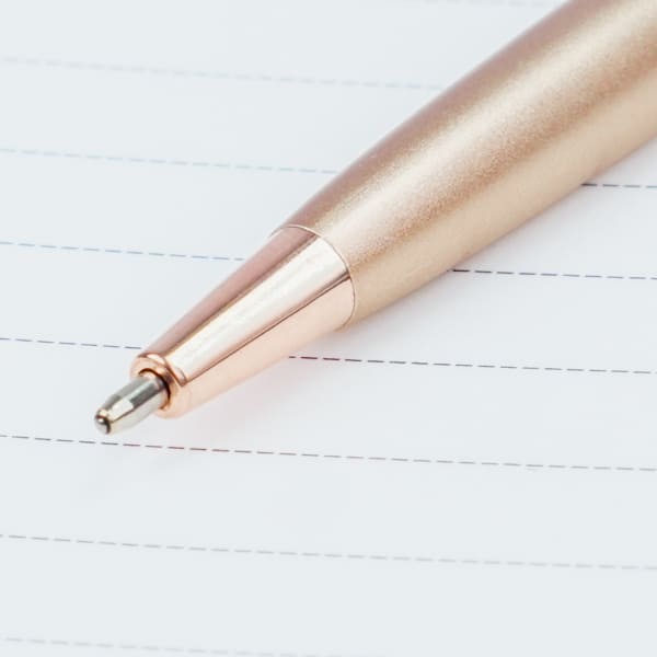 Twist Action Rose Gold Metal Body Ball Point Pen