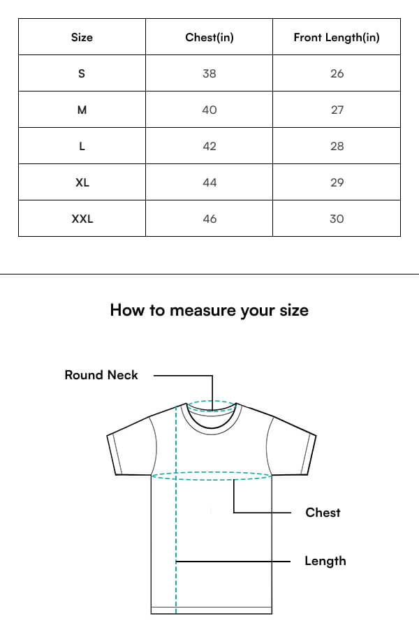 Men Tshirts Size Guide