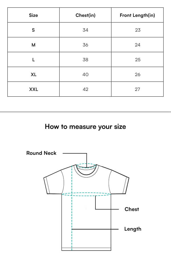 Women Tshirts Size Guide