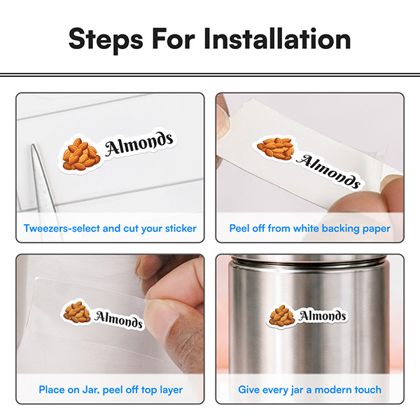Kitchen Stickers Specifications - Easy 4-Step Installation
