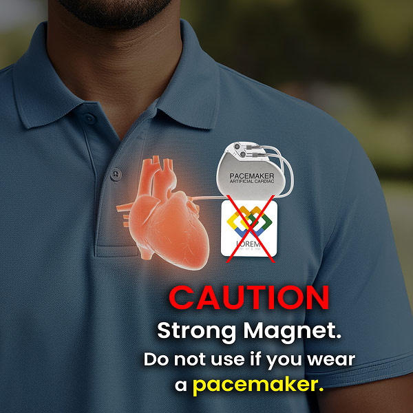 Magnetic Logo Badge - Square Badge Logo Cut CAUTION