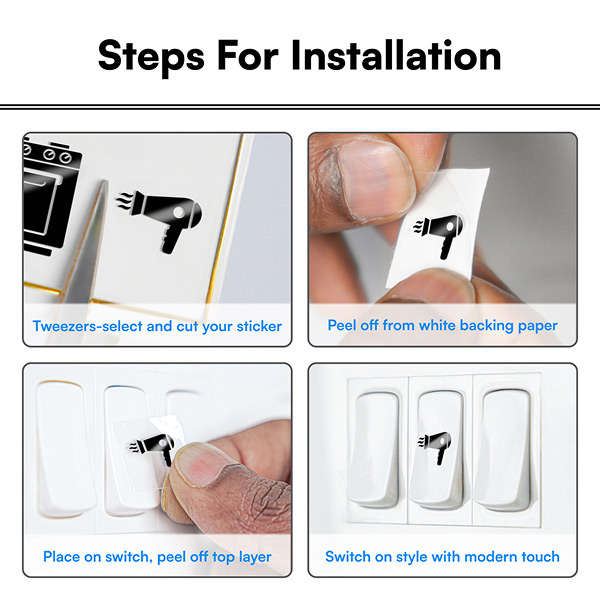 Switch Stickers Specifications - Easy 3 Step Installation